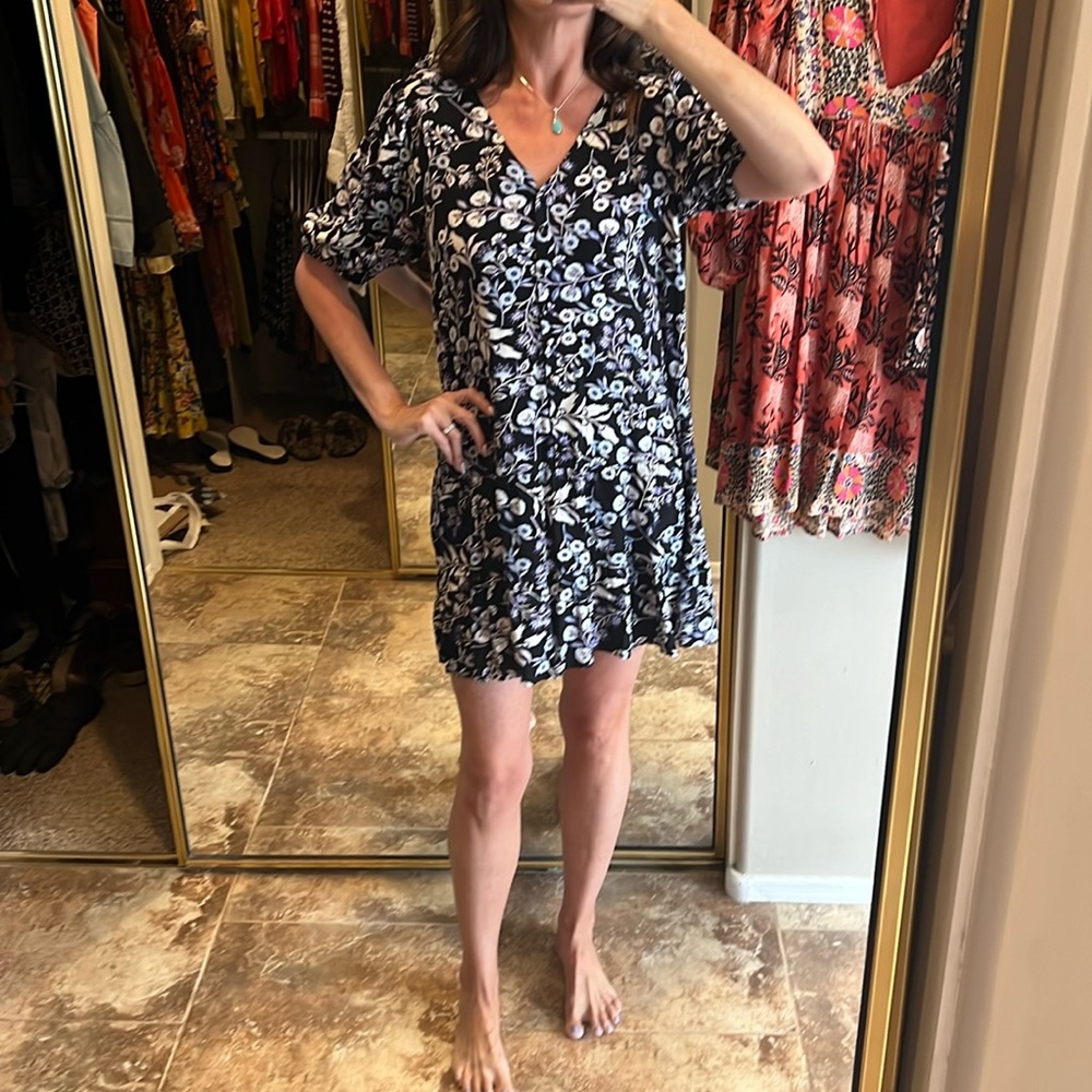 Black & purple floral dress